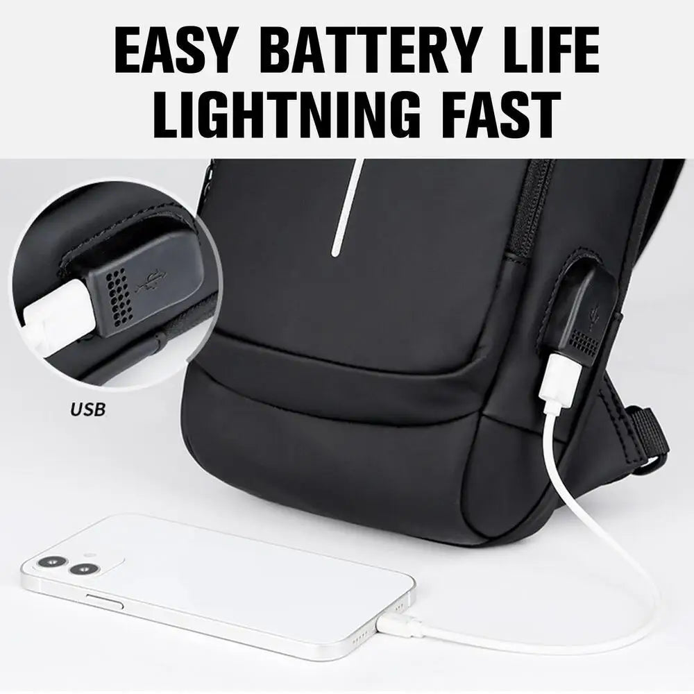 USB Charging Crossbody Shoulder Bag Multifunctional Anti-theft