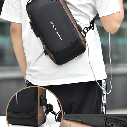 USB Charging Crossbody Shoulder Bag Multifunctional Anti-theft